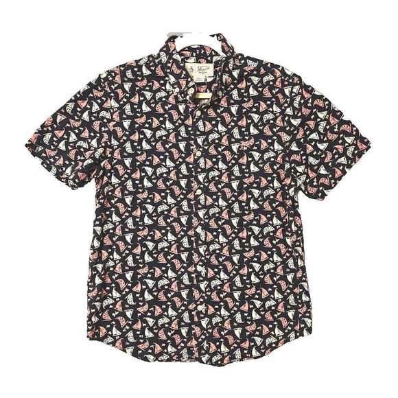 Original Penguin Button Shirt Coastal‎ Preppy Nautical Sailboats Blue Cotton M - Picture 1 of 9
